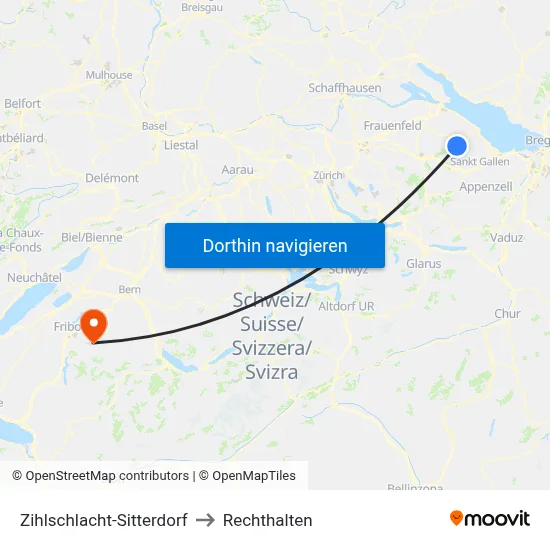 Zihlschlacht-Sitterdorf to Rechthalten map