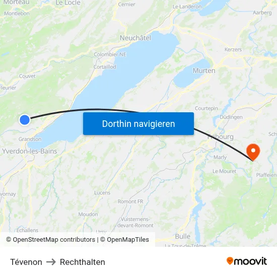Tévenon to Rechthalten map