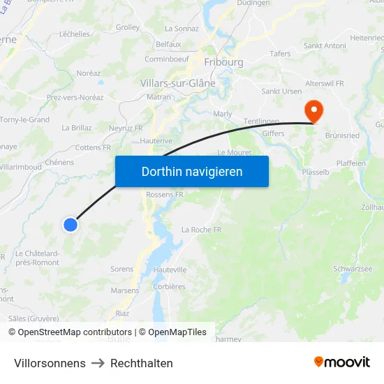 Villorsonnens to Rechthalten map