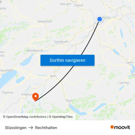 Stüsslingen to Rechthalten map