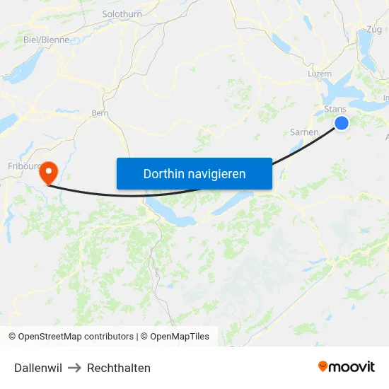Dallenwil to Rechthalten map