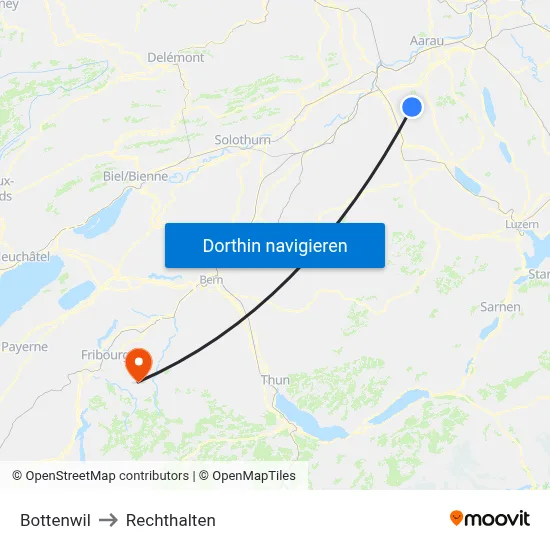 Bottenwil to Rechthalten map