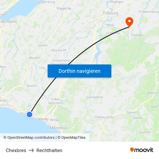 Chexbres to Rechthalten map