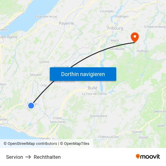 Servion to Rechthalten map