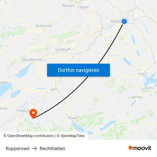 Rupperswil to Rechthalten map