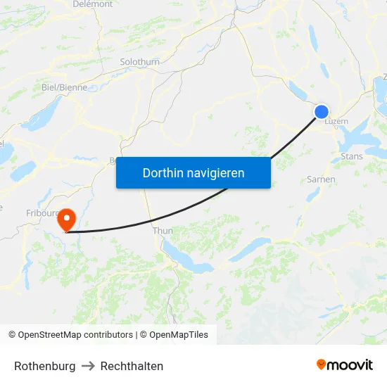 Rothenburg to Rechthalten map