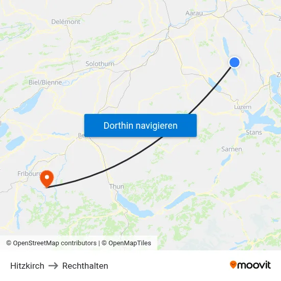 Hitzkirch to Rechthalten map