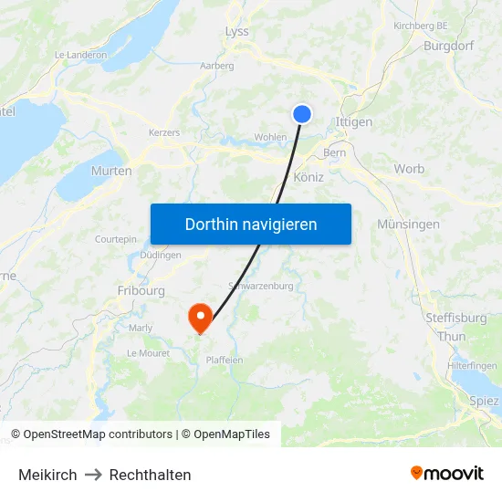 Meikirch to Rechthalten map