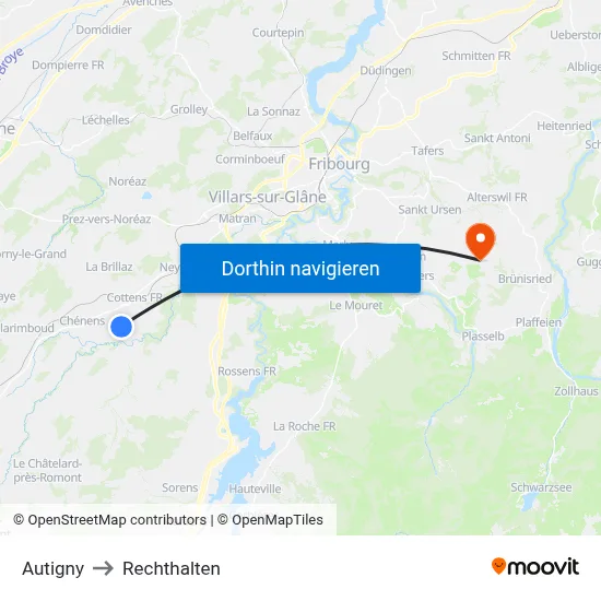 Autigny to Rechthalten map