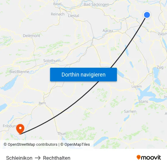 Schleinikon to Rechthalten map