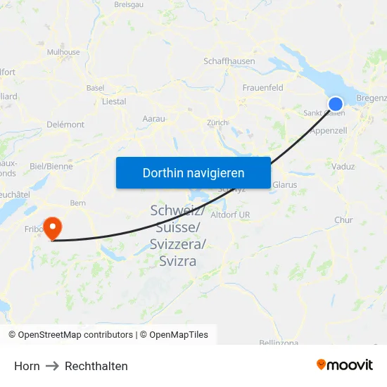Horn to Rechthalten map
