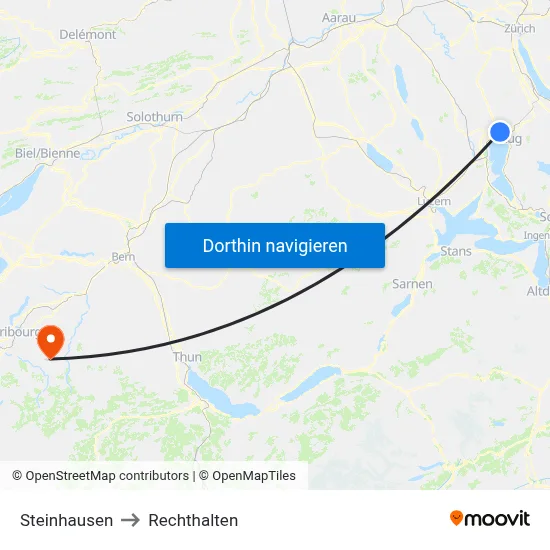 Steinhausen to Rechthalten map