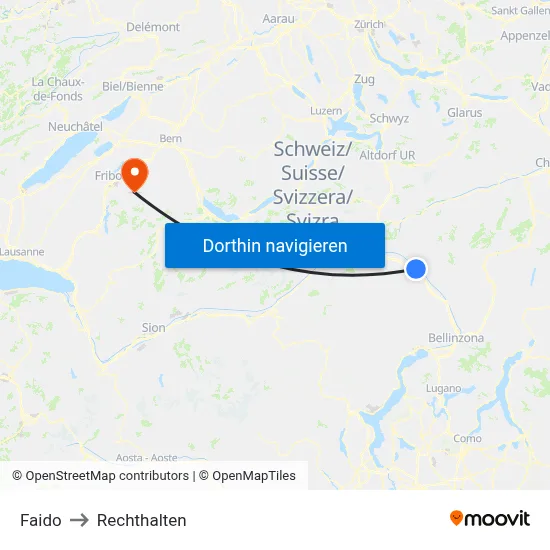 Faido to Rechthalten map