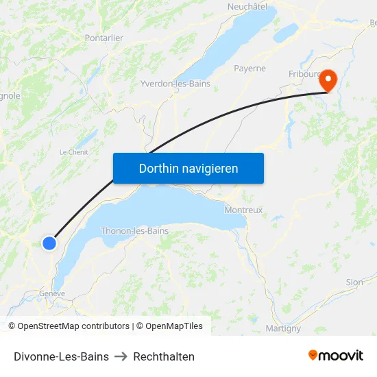 Divonne-Les-Bains to Rechthalten map