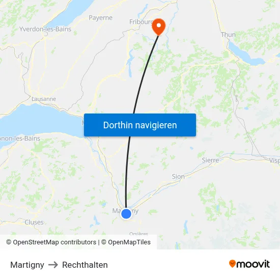 Martigny to Rechthalten map