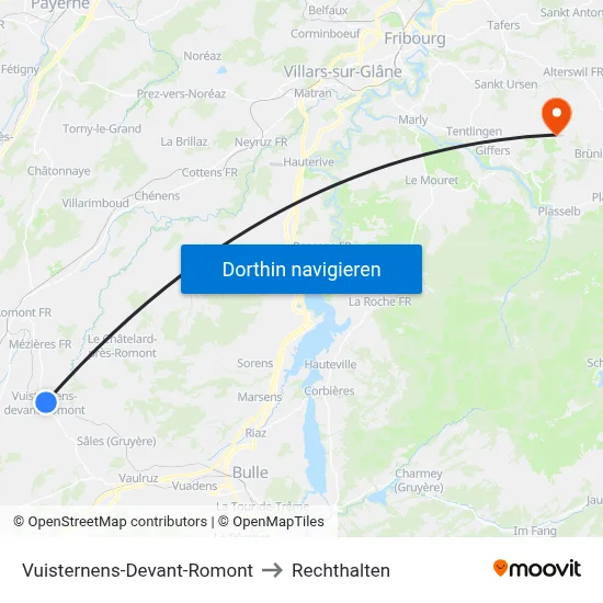 Vuisternens-Devant-Romont to Rechthalten map