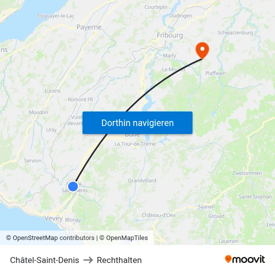 Châtel-Saint-Denis to Rechthalten map