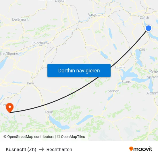 Küsnacht (Zh) to Rechthalten map