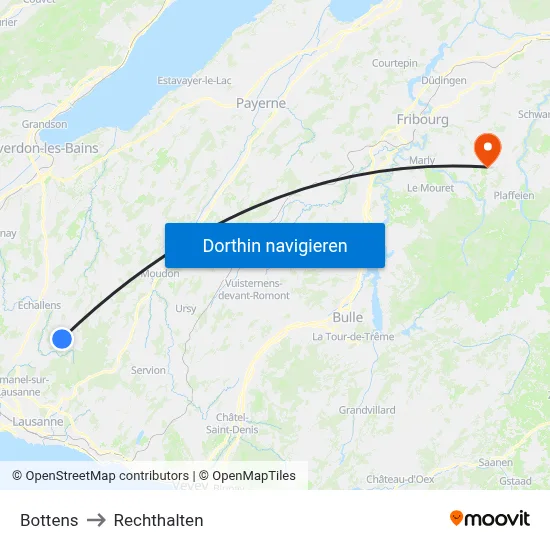 Bottens to Rechthalten map