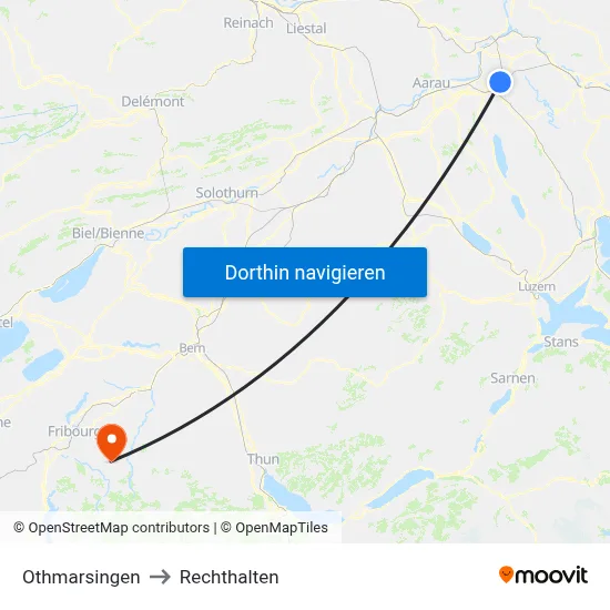 Othmarsingen to Rechthalten map