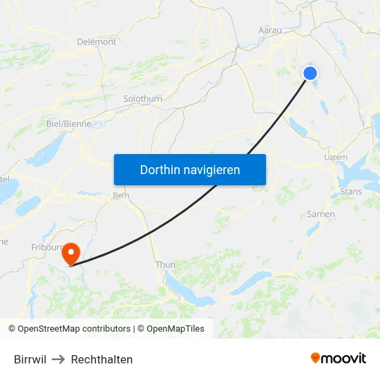 Birrwil to Rechthalten map