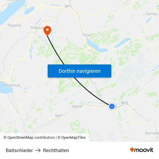 Baltschieder to Rechthalten map