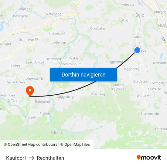 Kaufdorf to Rechthalten map