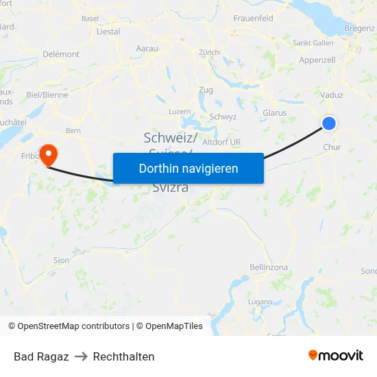 Bad Ragaz to Rechthalten map