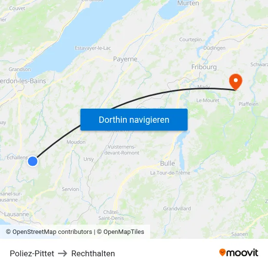 Poliez-Pittet to Rechthalten map