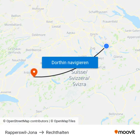 Rapperswil-Jona to Rechthalten map