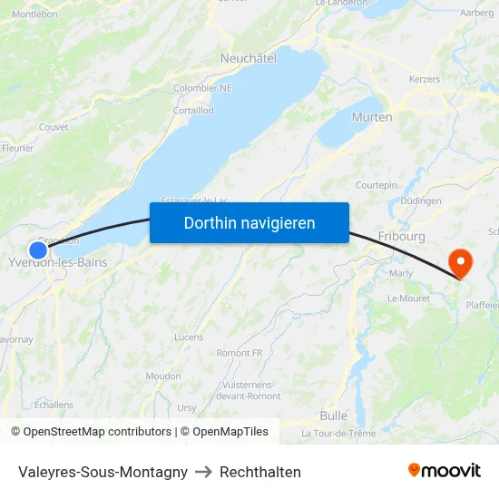 Valeyres-Sous-Montagny to Rechthalten map