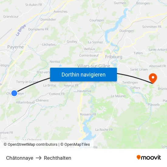 Châtonnaye to Rechthalten map