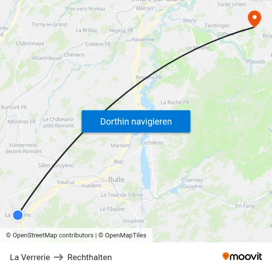 La Verrerie to Rechthalten map