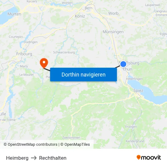 Heimberg to Rechthalten map