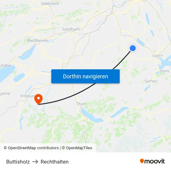 Buttisholz to Rechthalten map