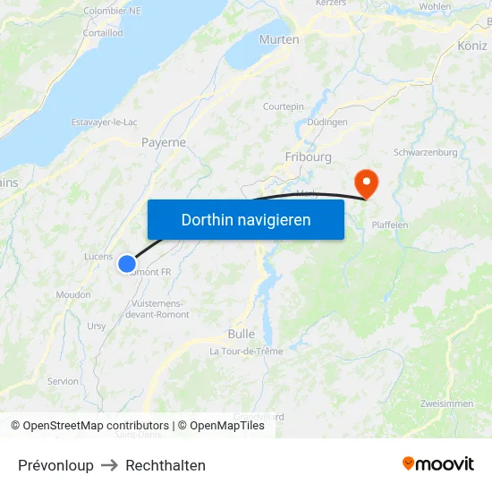 Prévonloup to Rechthalten map
