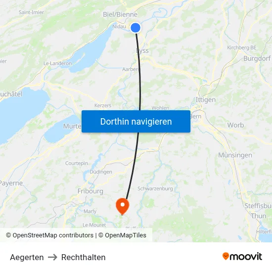 Aegerten to Rechthalten map