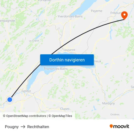 Pougny to Rechthalten map