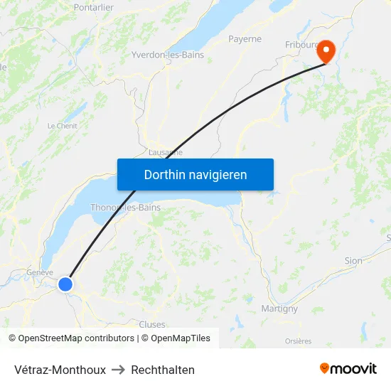 Vétraz-Monthoux to Rechthalten map