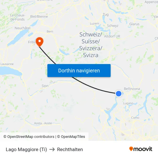Lago Maggiore (Ti) to Rechthalten map