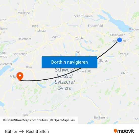 Bühler to Rechthalten map
