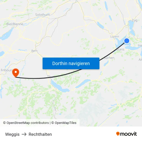 Weggis to Rechthalten map
