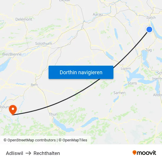 Adliswil to Rechthalten map