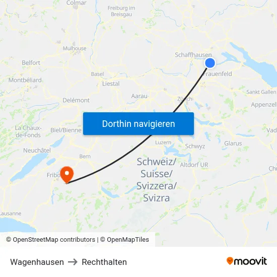 Wagenhausen to Rechthalten map
