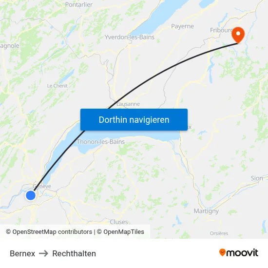 Bernex to Rechthalten map