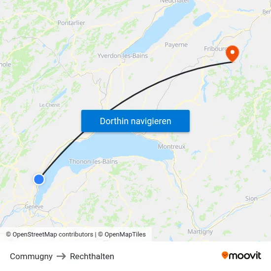 Commugny to Rechthalten map