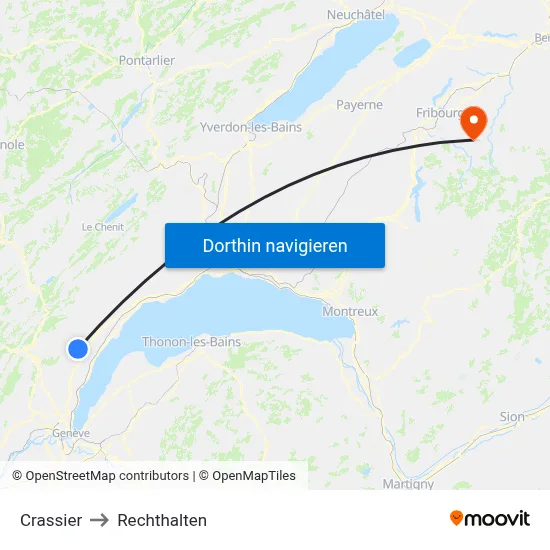 Crassier to Rechthalten map