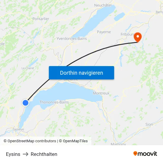 Eysins to Rechthalten map