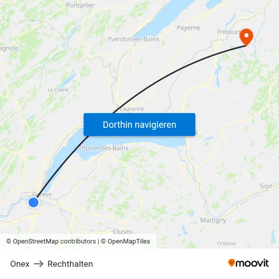 Onex to Rechthalten map