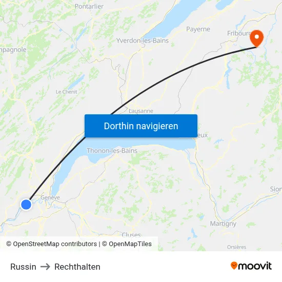 Russin to Rechthalten map